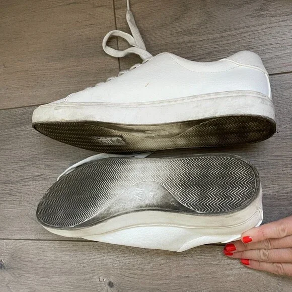 H&M white faux leather fashion sneakers - Picture 12 of 13